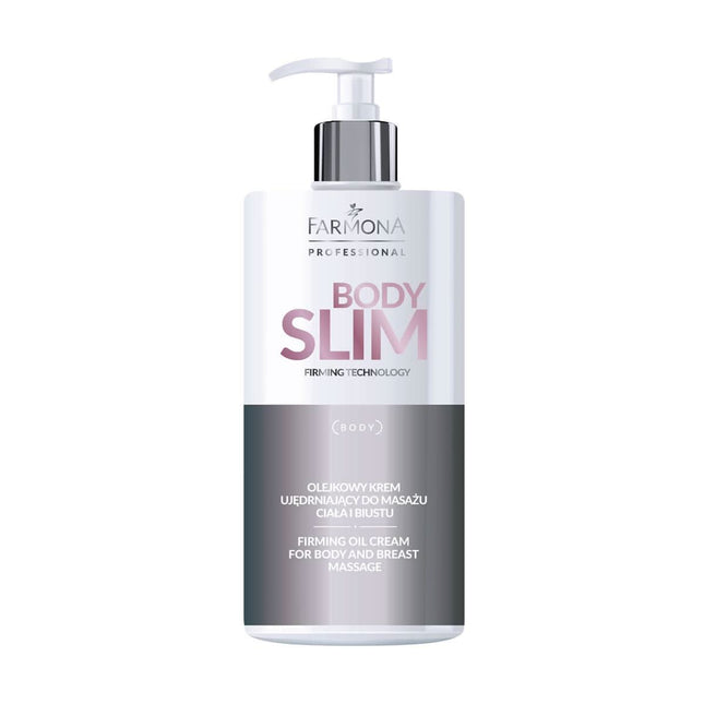 FARMONA masažinis aliejinis kūno ir biusto kremas 500 ml – profesionalus anti-celiulito produktas su 40% aliejų