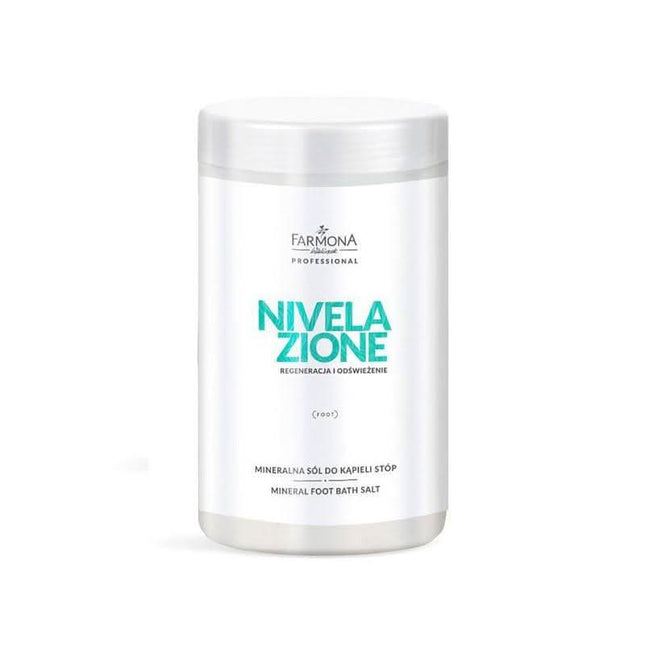 Farmona NIVELAZIONE mineralinė pėdų vonios druska 1500 g – profesionali pedikiūro priemonė, minkština odą, šalina nuospaudas