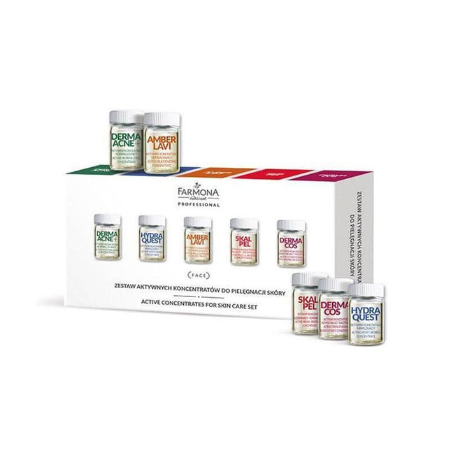 FARMONA PROFESSIONAL aktyvių odos priežiūros koncentratų rinkinys 10×5 ml – 5 rūšių ampulės salonams