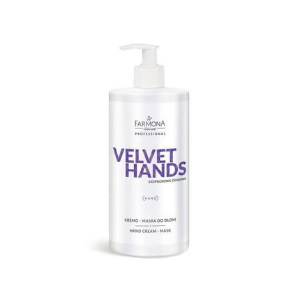 FARMONA PROFESSIONAL VELVET HANDS kremas-kaukė rankoms 500ml – profesionali rankų priežiūra salonams, intensyvi regeneracija
