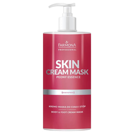 FARMONA Skin Cream kreminė kaukė kūnui ir pėdoms su bijūnais 500 ml – drėkinanti priemonė sausai ir šiurkščiai odai