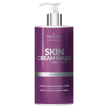 FARMONA SKIN CREAM MASK FOREST FRUITS kremas-kaukė kūnui ir pėdoms 500ml – intensyvi mityba sausai odai su taukmedžio sviestu