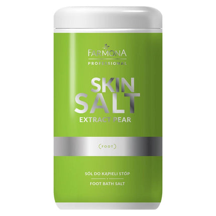FARMONA Skin Salt Extract Pear pėdų vonelės druska 1400g – profesionali pedikiūro druska sausai ir suragėjusiai odai