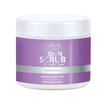 FARMONA Skin Scrub aromatinis slyvų kūno ir pėdų šveitiklis 500 g – profesionalus kosmetikos produktas sausai odai