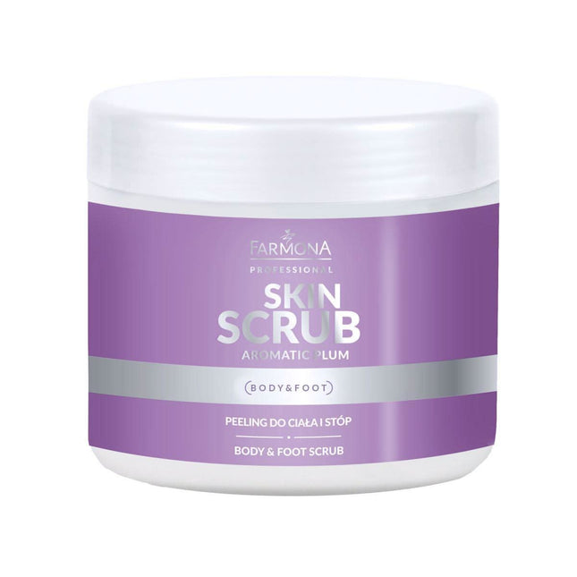 FARMONA Skin Scrub aromatinis slyvų kūno ir pėdų šveitiklis 500 g – profesionalus kosmetikos produktas sausai odai