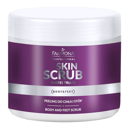 Farmona Skin Scrub Forest Fruits kūno ir pėdų šveitiklis 500 g – profesionali kosmetika salonams su cukraus ir druskos dalelė