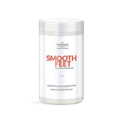 Farmona Smooth Feet greipfrutų vonios druska pėdoms 1500g – profesionali pedikiūro priemonė salonams sausai ir suragėjusiai o