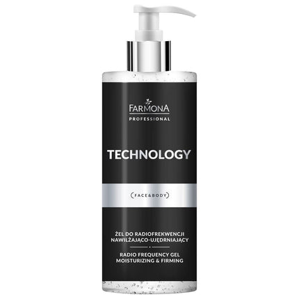 FARMONA TECHNOLOGY drėkinamasis stangrinamasis RF gelis 500ml – profesionalus radijo dažnio procedūroms suglebusiai odai