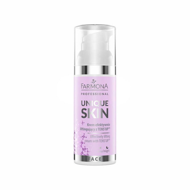 Farmona UNIQUE SKIN TENS'UP stangrinantis veido kremas 50ml – profesionalus priežiūros produktas brandžiai odai