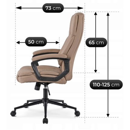 Reguliuojama PHONIX ergonominė kėdė smėlio spalvos – funkcionalus Mebel Elite sprendimas profesionalams
