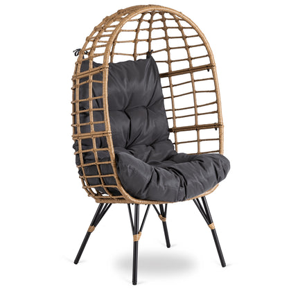 Mebel Elite COCOON MADISON sodo poilsio krėslas pilkas – elegantiško boho stiliaus lauko baldas