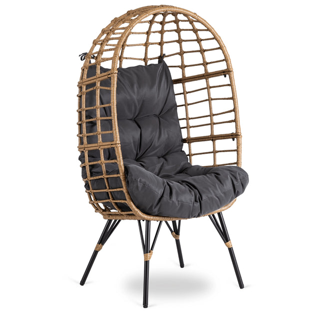 Mebel Elite COCOON MADISON sodo poilsio krėslas pilkas – elegantiško boho stiliaus lauko baldas
