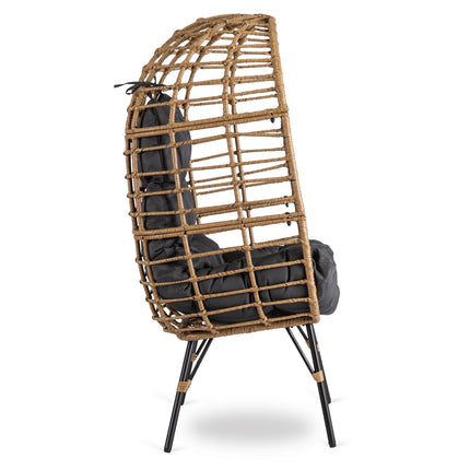 Pilkas COCOON MADISON krėslas terasai – Mebel Elite boho dizaino patogus sodo baldas poilsiui