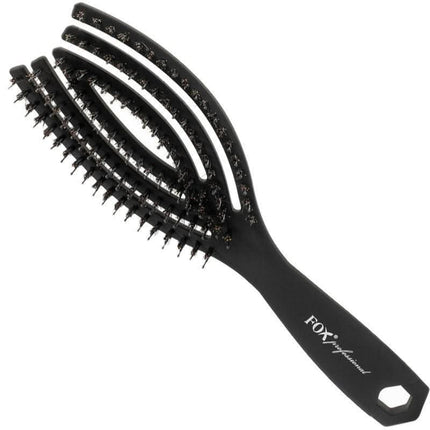 FOX FLEX nailoninis šerno šerių plaukų šepetys, juodas - Beauty Kit