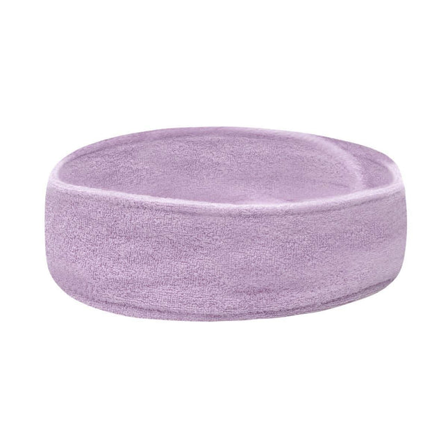 BeautyKit frotinė galvos juosta violetinė – kilpinis audinys 180 g/m², profesionaliam naudojimui grožio salone
