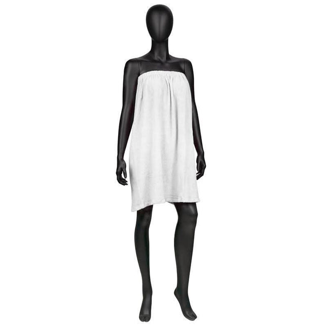 BeautyKit baltas frotinis rankšluostis grožio salonui – 80% medvilnė, 20% poliesteris, velcro užsegimas