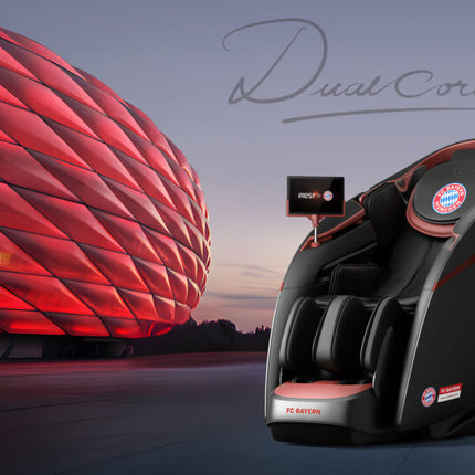 Masažinis krėslas iRest DUAL CORE V8 FC BAYERN, juodos/raudonos spalvos – 2