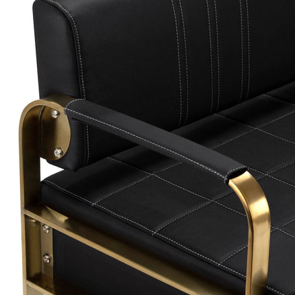 GABBIANO Avila juoda laukimo sofa – funkcionalus baldas klientų laukimo zonai kirpykloje