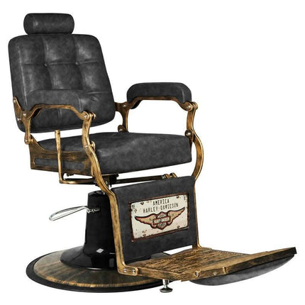 GABBIANO juoda barberio kėdė su hidrauliniu aukščio reguliavimu 53–70 cm kirpyklai