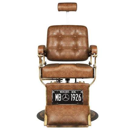 GABBIANO BOSS OLD retro barberio kėdė – stabili hidraulinė konstrukcija dideliam klientų srautui