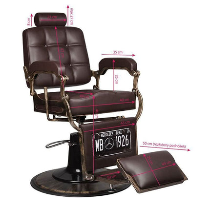 Barbershop baldai – GABBIANO BOSS ruda hidraulinė kėdė komfortui ir ilgaamžiškumui