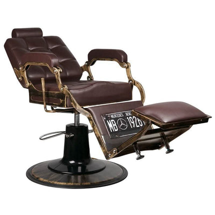 Ruda hidraulinė GABBIANO BOSS kėdė – higieniškas ir patogus baldas barberių salonui