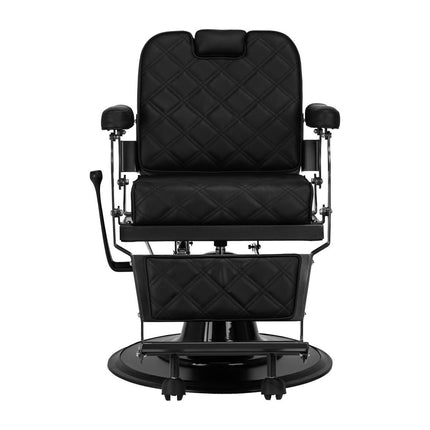 GABBIANO Carlos Black juoda barberio kėdė – ergonomiška sėdima vieta vyriškų kirpyklų salonams