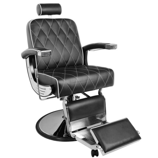 GABBIANO IMPERIAL hidraulinė barberio kėdė juoda – profesionali kėdė barbershopui su reguliuojamu atlošu