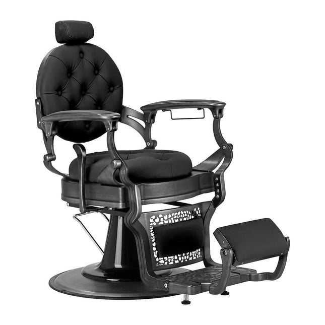 GABBIANO Niccolo Black barberio kėdė hidraulinė juoda kirpyklai – ergonomiška darbo vieta