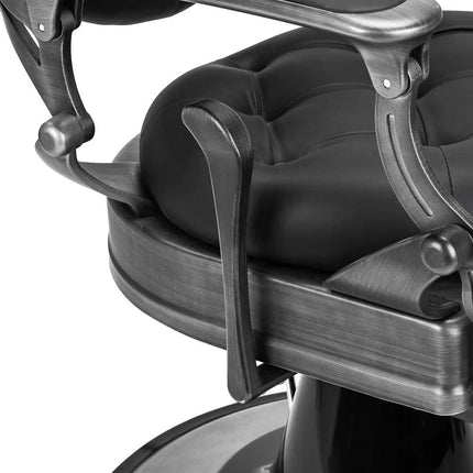GABBIANO Niccolo Black barberio kėdė – tvirta konstrukcija profesionaliam salonui