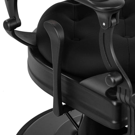 NICCOLO barberio kėdė hidrauliniu mechanizmu – lengvas aukščio reguliavimas barberių patogumui
