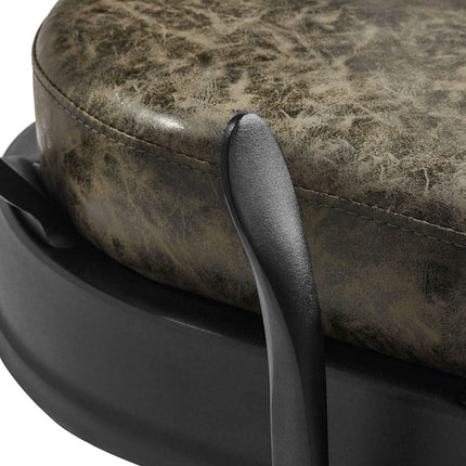 GABBIANO PRESIDENT OLD LEATHER kėdė iš šono – stilingas vintažinis barber salono baldas