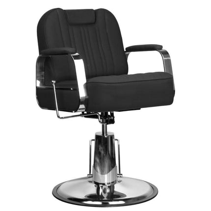 Juoda GABBIANO RUFO barberio kėdė su hidrauliniu pakėlimo mechanizmu profesionaliam salonui