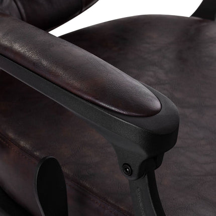 Barber chair GABBIANO President rudas apmušalas juodas rėmas – stilingas retro dizainas