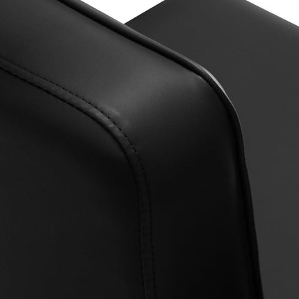 Juoda barberio kėdė GABBIANO Continental – detalus apmušalų ir siūlių vaizdas