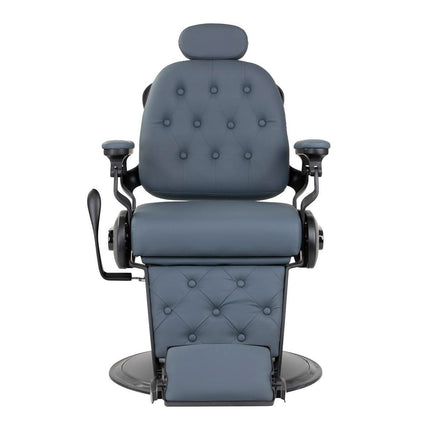 GABBIANO Francesco barber chair juodas metalinis rėmas – ergonomiška kėdė vyriškų kirpyklų salonams