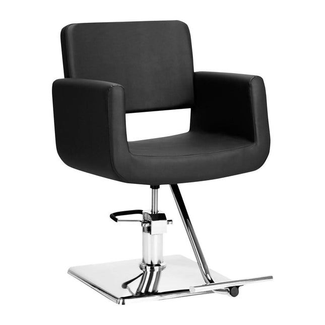 GABBIANO HELSINKI juoda hidraulinė kirpyklos kėdė profesionaliems salonams – ergonomiška ir lengvai valoma