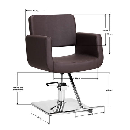 GABBIANO HELSINKI – praktinė ruda kirpyklos kėdė su ergonomiška forma ir higienos sprendimais