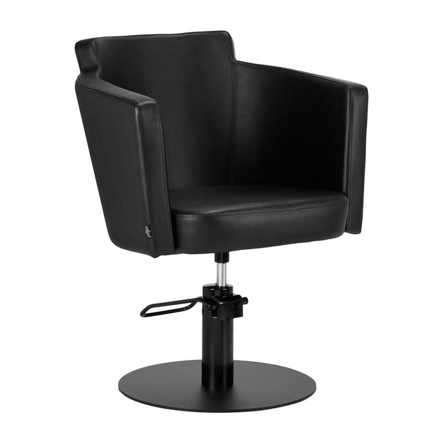 GABBIANO kirpyklos kėdė ROMA BLACK juoda – profesionali ergonomiška kėdė salonui su hidrauliniu reguliavimu