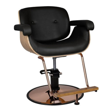 GABBIANO VENICE juoda kirpyklos kėdė profesionaliems salonams – patvari, ergonomiška meistro darbo vieta