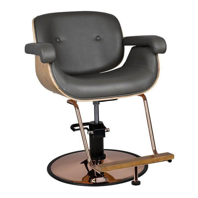 GABBIANO VENICE kirpyklos kėdė pilka – ergonomiška profesionali kėdė kirpyklų salonams