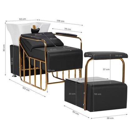 GABBIANO MAYKA BLACK plautuvė – ergonomiškas galvos atrama profesionaliems kirpėjams