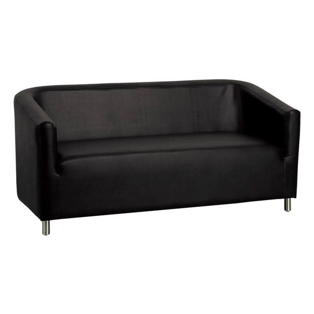 GABBIANO laukiamojo sofa M021 juoda – trijų vietų minkštasuolis grožio salonų ir kosmetologijos kabinetų laukiamiesiems