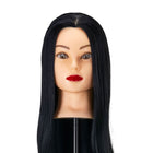 GABBIANO WZ2 kirpėjų mokymo galva sintetiniais plaukais, spalva 1# juoda, 55 cm 24 colių, kirpykla