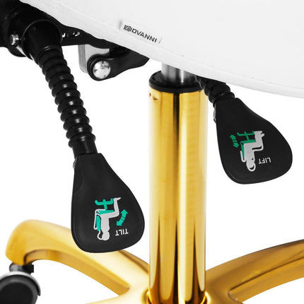 GIOVANNI 1004 GOLD WHITE balto balno kėdė – stilingi grožio salono baldai specialistui