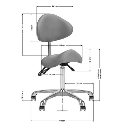 GIOVANNI meistro kėdė 1004 — ergonomiški baldai grožio salonui, pilka spalva, profesionali paskirtis