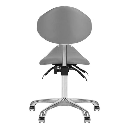 Pilka GIOVANNI meistro kėdė baldai grožio salonui — ergonomiška įranga 6–8 val. darbo dienai