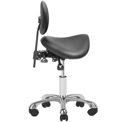 Juoda GIOVANNI 1025 kėdė – ergonomiška grožio specialisto darbo vietos baldas