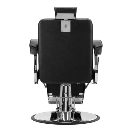 Hidraulinė juoda kėdė barberiui HAIR SYSTEM – patogi darbo vieta profesionaliems meistrams