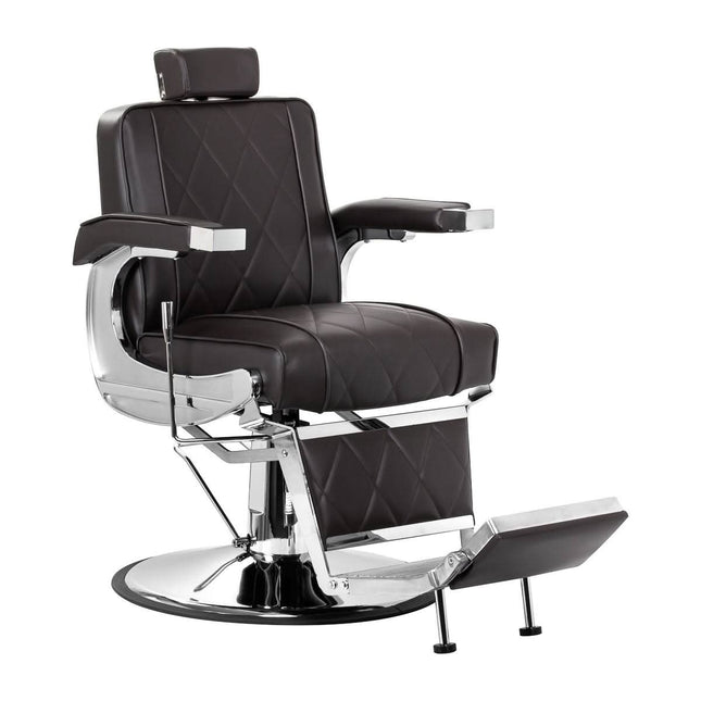 HAIR SYSTEM barberio kėdė BM88066 ruda hidraulinė – profesionali kėdė barberio salonui